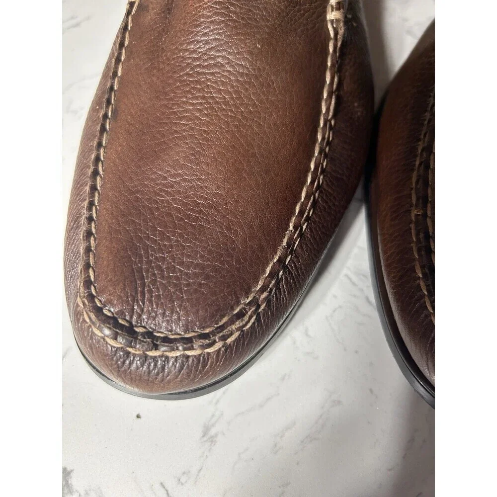 Mens Dockers leather slip on shoes - brown - size 10, Soft Flex